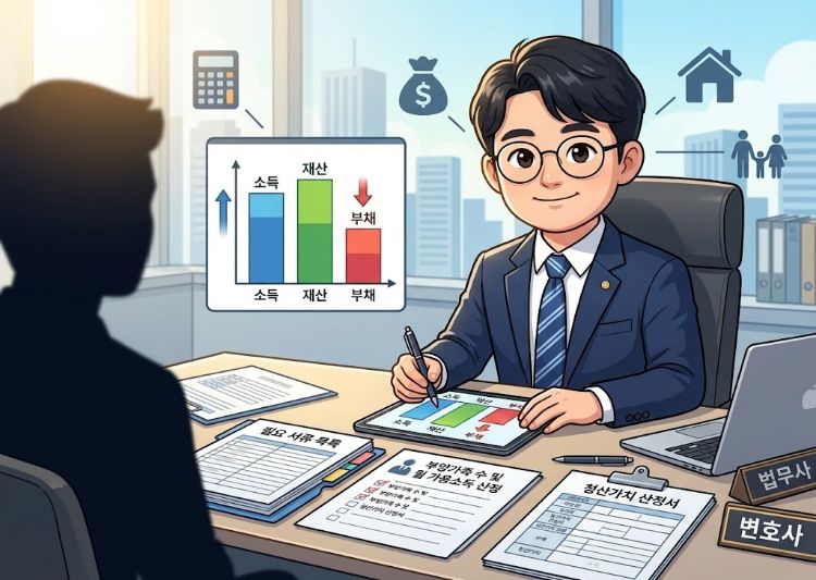 개인회생 상담 및 서류 준비 설명 이미지