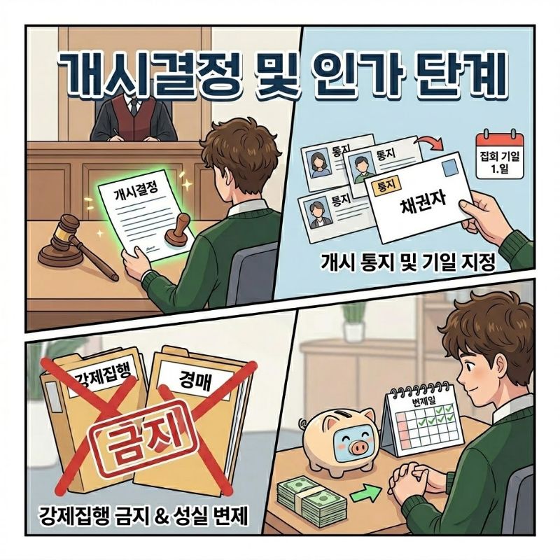개시결정 및 인가 준비 단계 설명 이미지