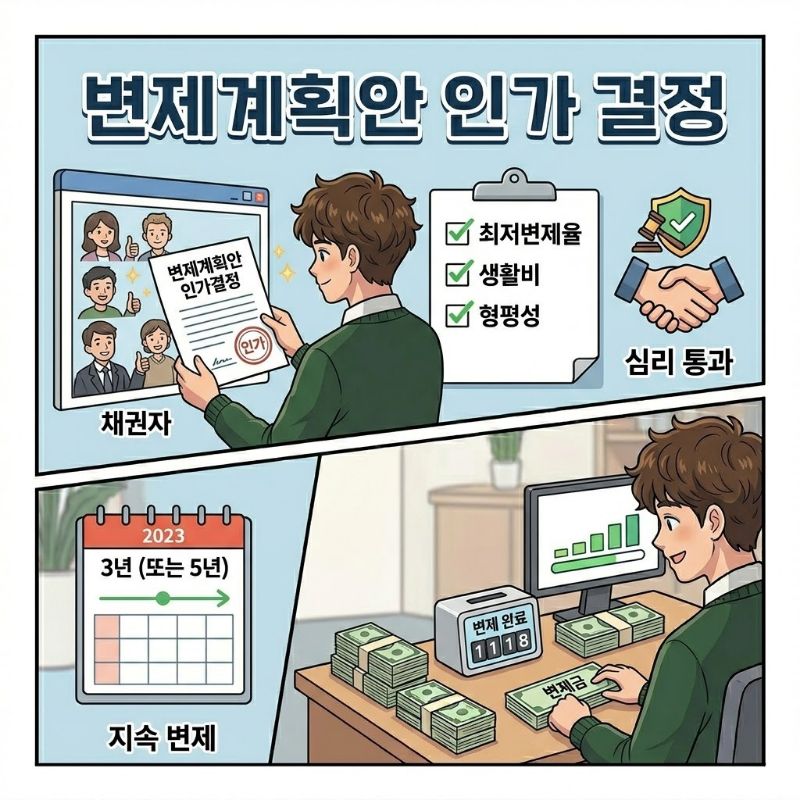 변제계획안 인가 결정 설명 이미지