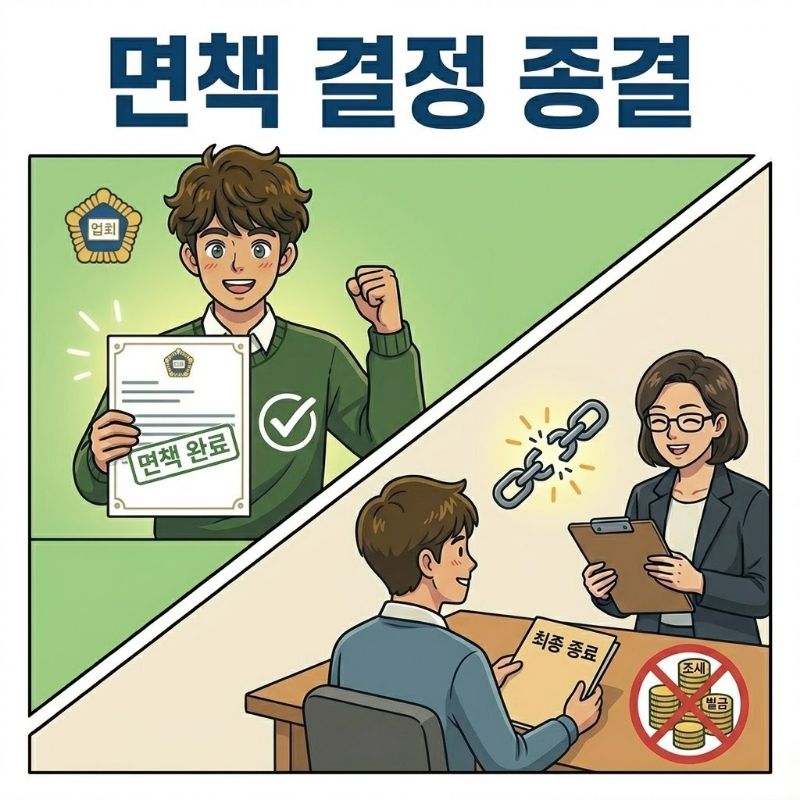 면책 결정과 사후 관리 설명 이미지