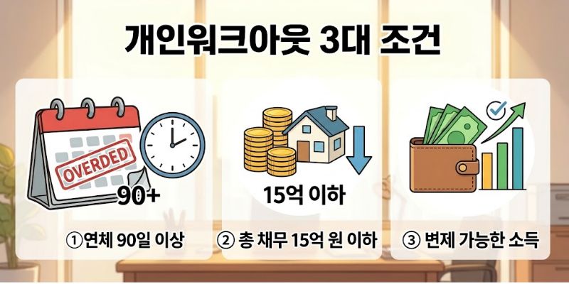 개인워크아웃 3가지 조건