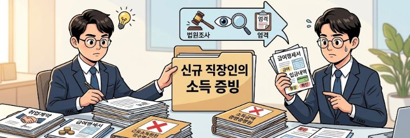 신규 직장인의 소득증빙 곤란 사유