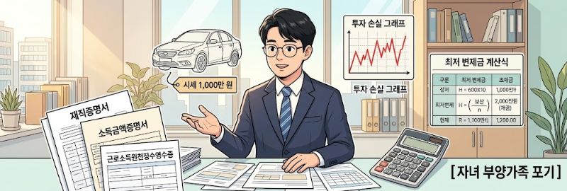 배우자 모르게 진행하기 위해, 자녀의 부양가족 산정을 포기함